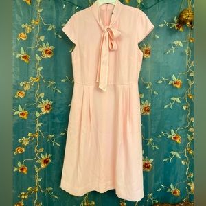 NWT J. Crew Pink 50’s Style Tie-Neck Crepe Dress